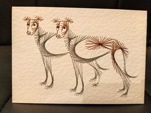 Hand embroidered greyhound - embroidered,