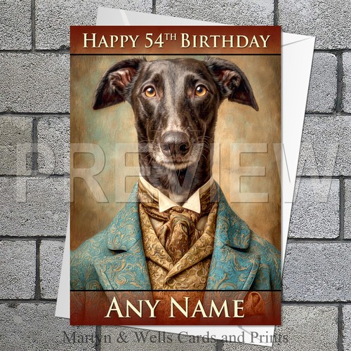 Greyhound birthday card 5x7 - greyhound,