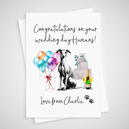 Wedding card from the - wedding, dog