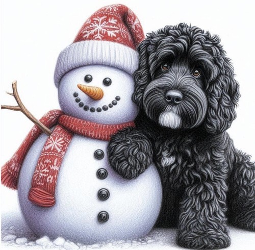 Cockerpoo snowman greyhound - cockerpoo,