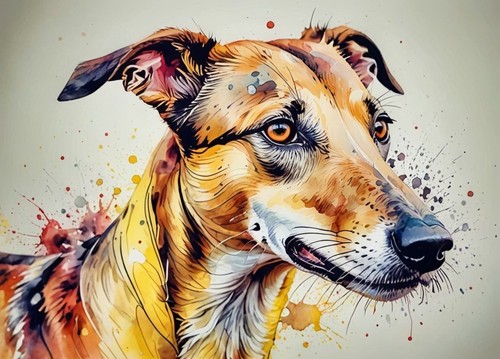 Greyhound whippet paint - whippet,