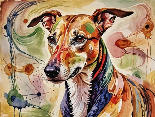 Greyhound whippet arty - greyhound, a5