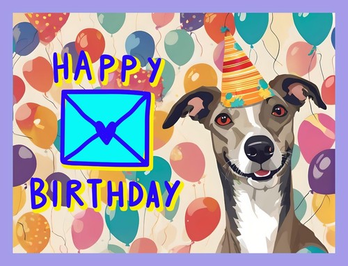 Greyhound whippet birthday - greyhound,