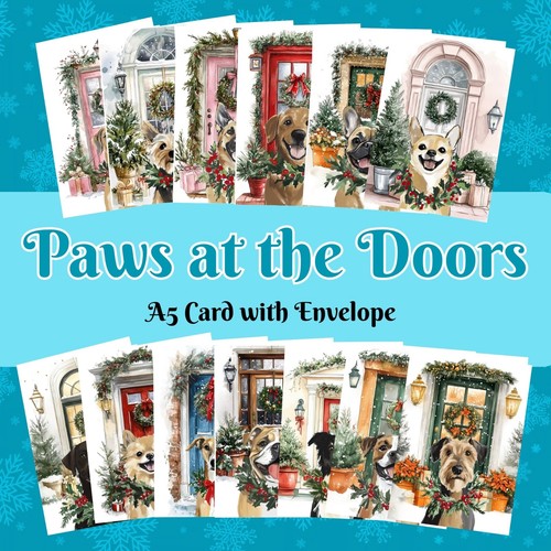 Dog breed christmas card a5 - dog, |