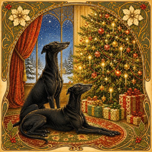 Pair greyhounds and - greyhounds,