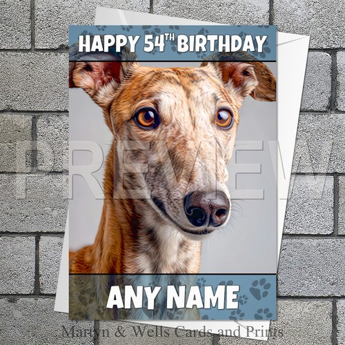 Greyhound birthday card - ., 5x7
