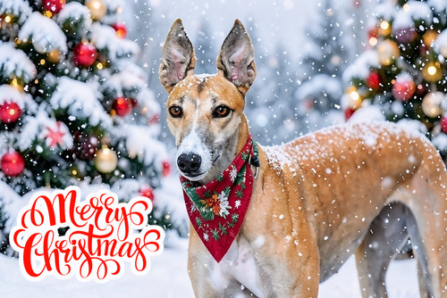 Greyhound whippet christmas - whippet,