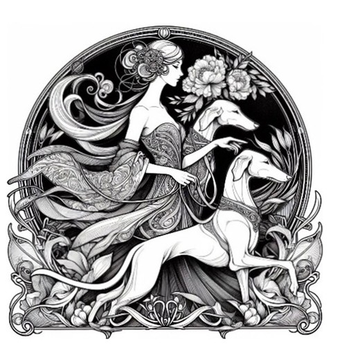 Art nouveau style - style, lady