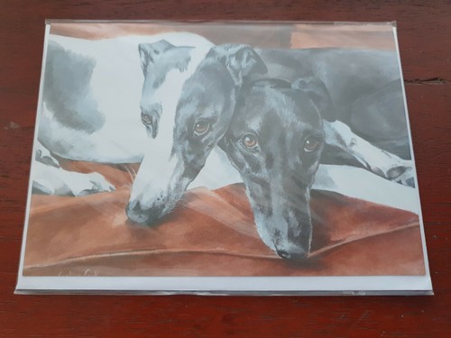 Whippets greetings card