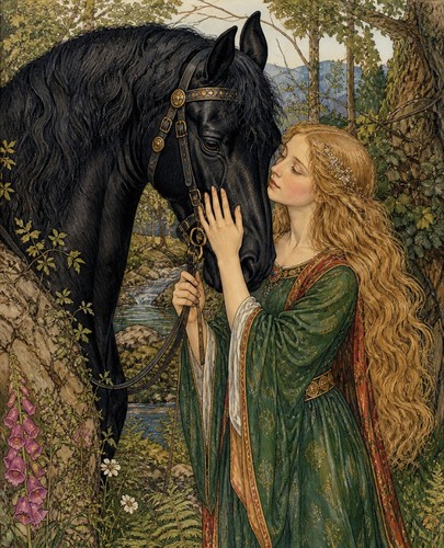 Pre raphaelite lady with - raphaelite,
