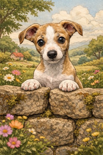 Greyhound puppy lurcher - puppy, ,