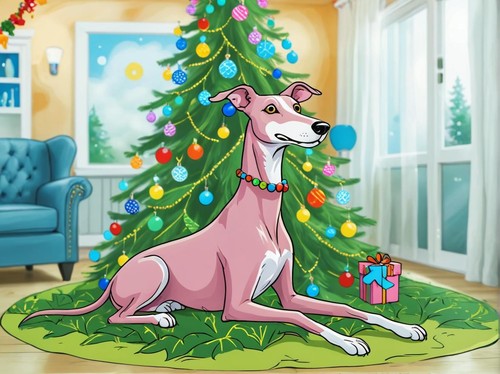 Greyhound whippet cartoon - cartoon, a5