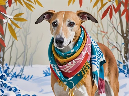 Greyhound whippet winter - greyhound,
