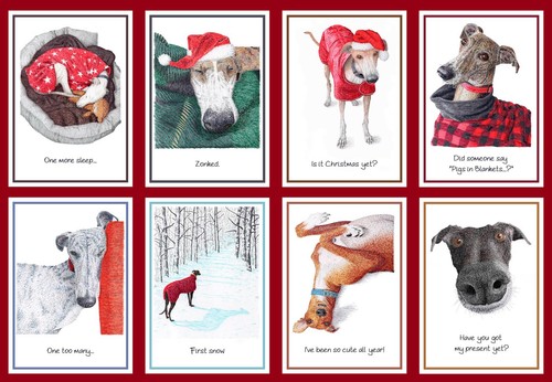 Greyhound christmas cards free - cards,