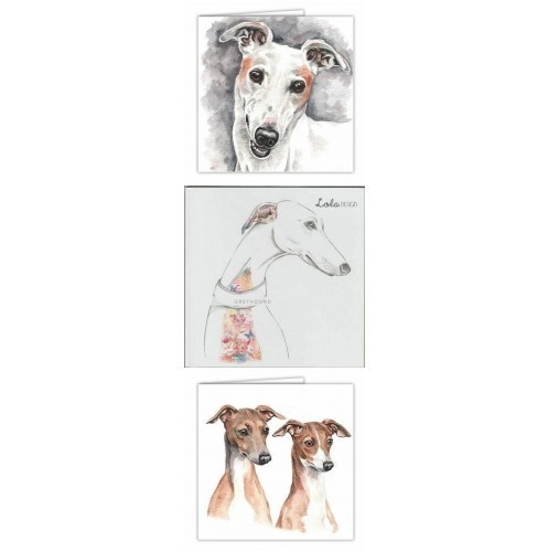 Greyhound dog card cute - ,