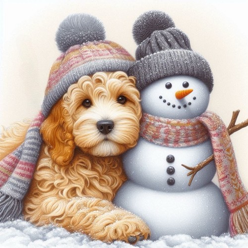 Cockerpoo snowman greyhound - cockerpoo,