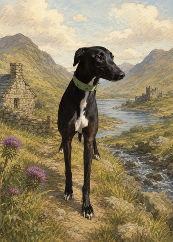Greyhound lurcher - greyhound, ,
