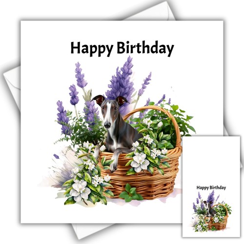 Greyhound birthday card with - card,