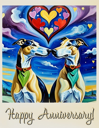 Happy anniversary greyhound - a5,