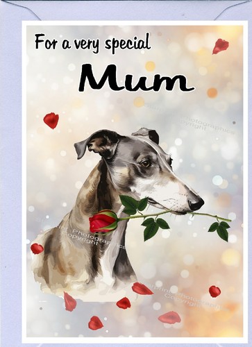 Greyhound dog blank card - dog, (6"